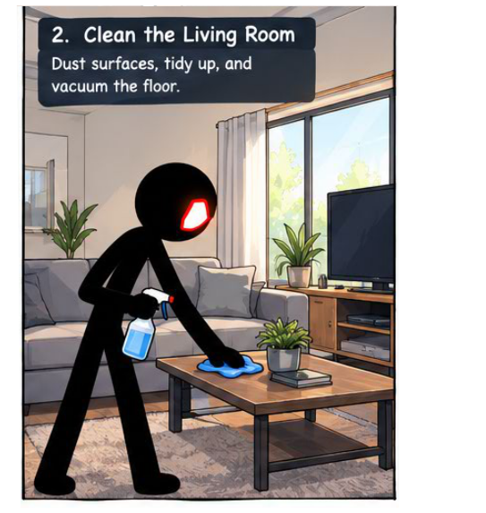Clean living room